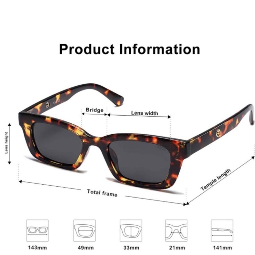 Rectangular Retro Chunky Sunglasses  - Picture 5 of 5